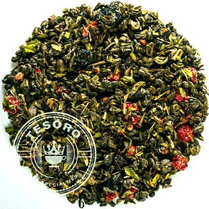 Thé à la Marrakech – ceai verde Gunpowder cu mentă marocană Nana și coacăze