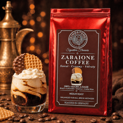 Pungă roșie Zabaione Coffee din gama Kingstone Signature Flavours