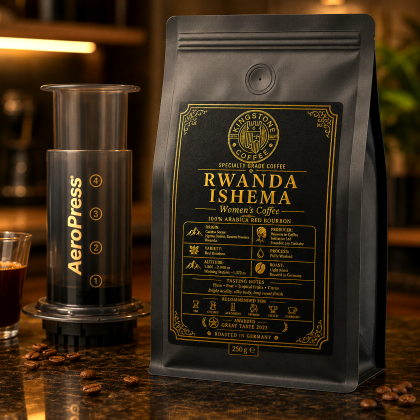 punga de cafea rwanda ishema womens coffee si aeropress