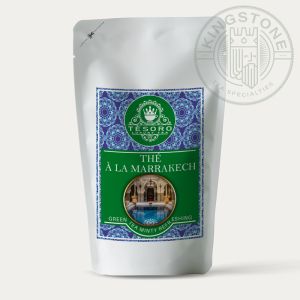 punga de Thé à la Marrakech – ceai verde Gunpowder cu mentă marocană Nana și coacăze