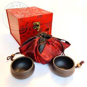 Wang Yixing – Ceainic din argilă 100 ml cu două cupe, pentru Gong Fu Cha