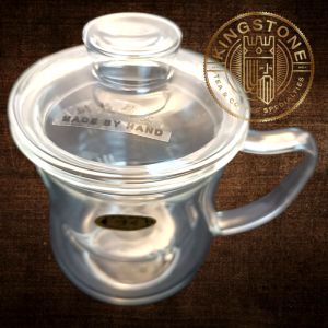  Hand Made Glass – Cană din sticlă termorezistentă cu sită și capac, 300 ml DOCASTST13