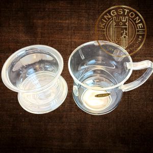  Hand Made Glass – Cană din sticlă termorezistentă cu sită și capac, 300 ml DOCASTST13