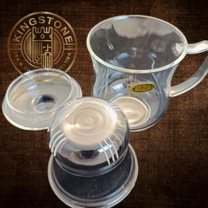  Hand Made Glass – Cană din sticlă termorezistentă cu sită și capac, 300 ml DOCASTST13