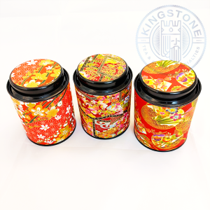  HANAYO JAPAN – Cutie Metalică cu Pergament, pentru ceai, volum 80-100g