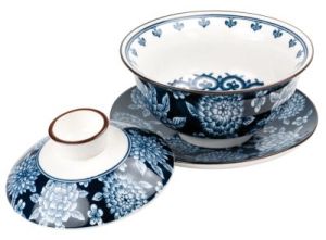 Gaiwan AHRI – Porțelan Floral Albastru 120 ml