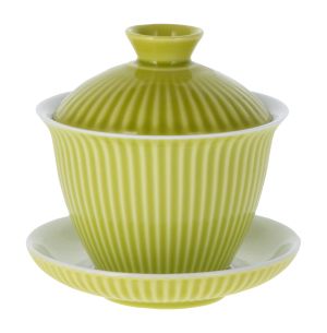  GREEN APPLE STRIPES GAIWAN - modern gong fu - gaiwan  de portelan130 ml