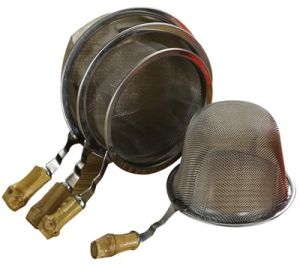 Strecuratoare metalica cu maner bambus - diametru 62mm