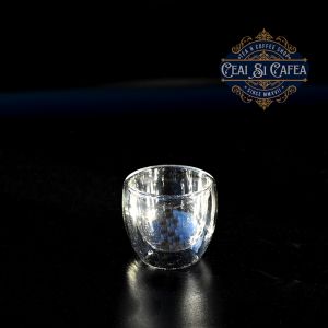 Cupă sticlă borosilicata termorezistentă cu perete dublu – 40 ml