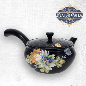 Kyusu Midnight Bloom, Ceainic în stil japonez 110ml ceramică emailată decorată