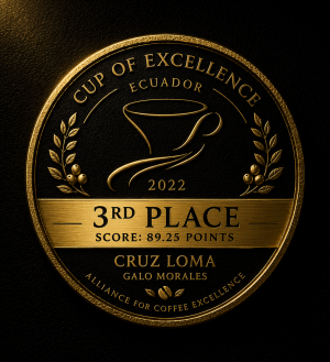 Locul 3 la cup of excellence Ecuador Cruz Loma Typica Honey, Cafea de specialitate 100% Arabica