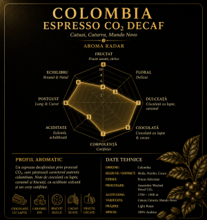Espresso Colombia Decaf CO₂ – Cafea Decofeinizată Naturală | Kingstone
