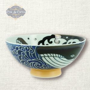 Kujira Nami Bol Japonez din Ceramică și Porțelan, Pictat Manual