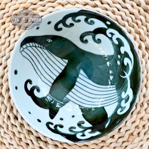 Kujira Nami Bol Japonez din Ceramică și Porțelan, Pictat Manual