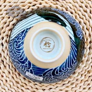 Kujira Nami Bol Japonez din Ceramică și Porțelan, Pictat Manual