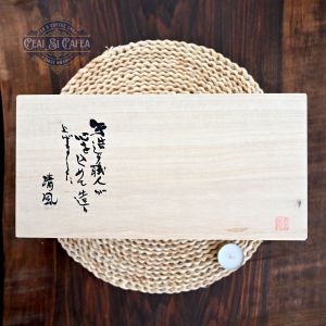 Cutie Go Shiki Yunomi Set 5 Cupe Japoneze din Ceramică Artizanală, Cutie de Lemn, 9,4 cm