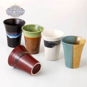 Zen Nagomi Set 5 Pahare Japoneze din Ceramică Artizanală, 8,5 x 10 cm