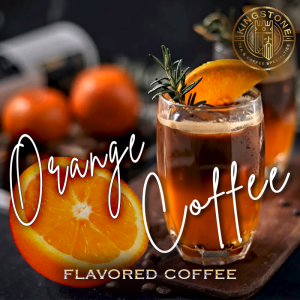 Orange Coffee Cafea cu Portocala, un pagar cu cafea si o jumatate de portocala