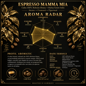 grafic aroma espresso mamma mia cafea robusta honey harley estate